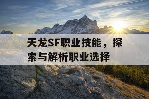 天龙SF职业技能，探索与解析职业选择