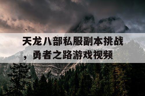 天龙八部私服副本挑战，勇者之路游戏视频