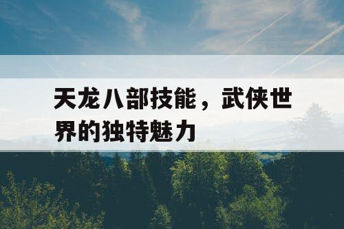 天龙八部技能，武侠世界的独特魅力