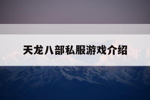 天龙八部私服游戏介绍