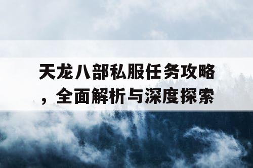 天龙八部私服任务攻略，全面解析与深度探索