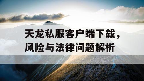 天龙私服客户端下载，风险与法律问题解析