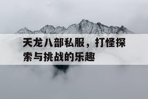 天龙八部私服，打怪探索与挑战的乐趣