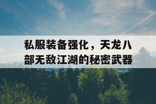 私服装备强化，天龙八部无敌江湖的秘密武器