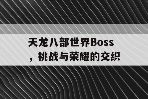 天龙八部世界Boss，挑战与荣耀的交织