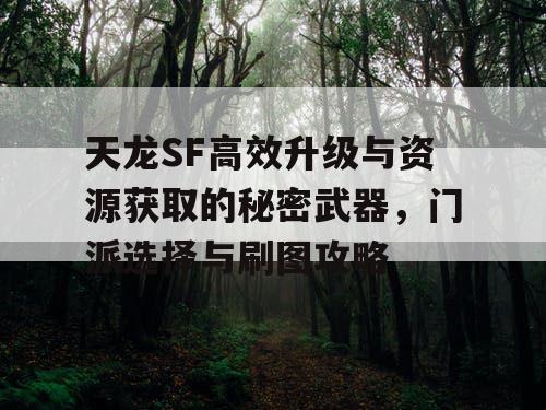 天龙SF高效升级与资源获取的秘密武器，门派选择与刷图攻略