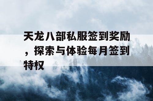 天龙八部私服签到奖励，探索与体验每月签到特权