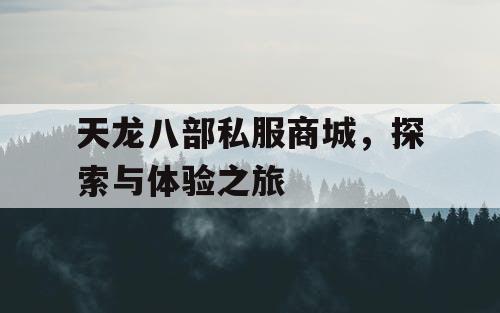 天龙八部私服商城，探索与体验之旅